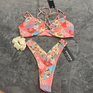 NWT ONEONE patchwork cheeky bikini size M and XL